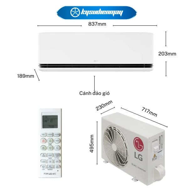 Điều Hòa LG 9000BTU 1 Chiều Inverter IEC09G1.ATYGEVH