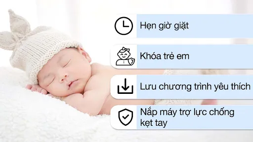 12 chế độ giặt được cài sẵn