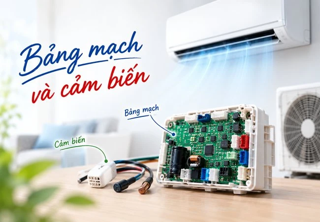 Bảng mạch và cảm biến điều hòa làm nhiệm vụ gì?