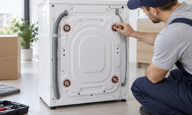 Bu lông vận chuyển và các bộ phận cố định lồng giặt có nhiệm vụ gì?