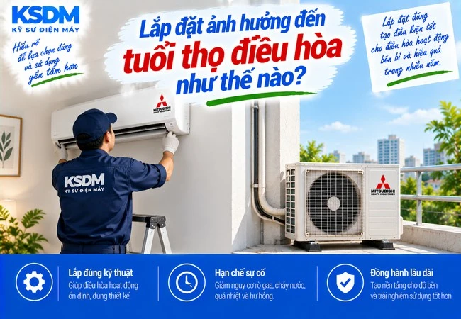Lắp đặt ảnh hưởng đến tuổi thọ điều hòa như thế nào?