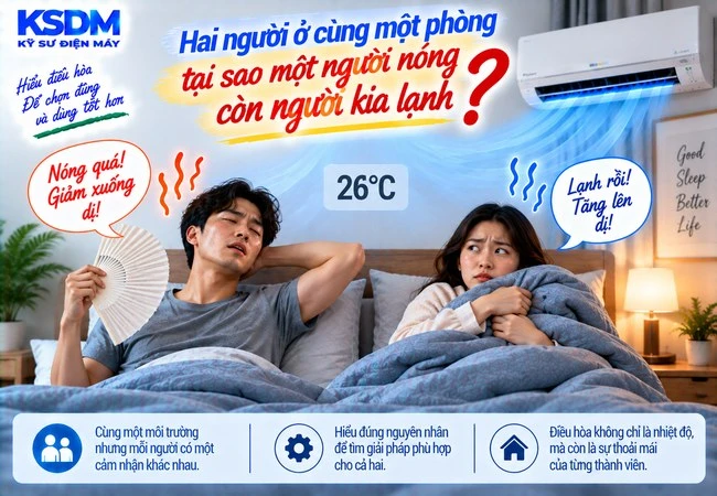 Hai người ở cùng một phòng, tại sao một người nóng còn người kia lạnh?