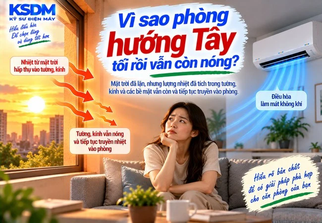 Vì sao phòng hướng Tây tối rồi vẫn còn nóng?