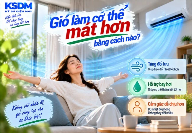 Gió làm cơ thể mát hơn bằng cách nào?