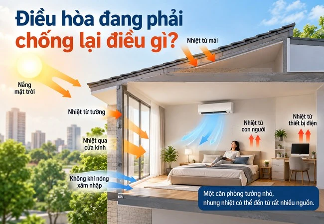 Điều hòa không làm mát một căn phòng “trống rỗng”