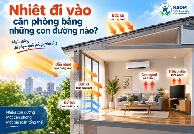 Nhiệt đi vào căn phòng bằng những con đường nào?
