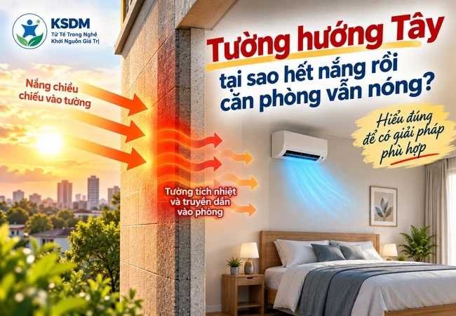 Tường hướng Tây – tại sao hết nắng rồi căn phòng vẫn nóng?