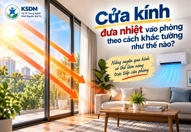 Cửa kính đưa nhiệt vào phòng theo cách khác tường như thế nào?