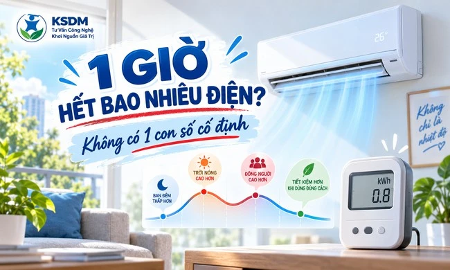 Vì sao không thể trả lời chính xác “điều hòa này 1 giờ hết bao nhiêu điện?”
