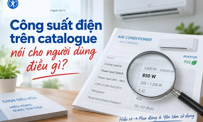 Công suất điện trên catalogue nói cho người dùng điều gì?