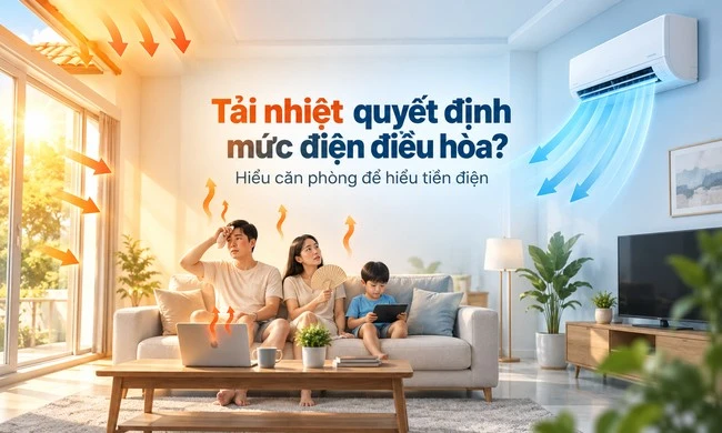 Tải nhiệt quyết định điều hòa phải tiêu thụ bao nhiêu điện như thế nào?