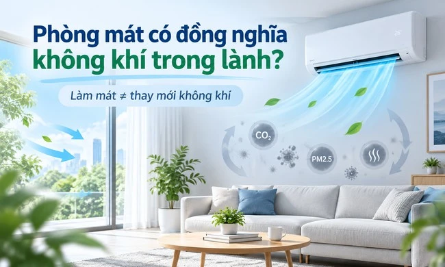 Phòng mát có đồng nghĩa không khí trong lành không?