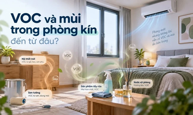 VOC và mùi trong phòng kín đến từ đâu?