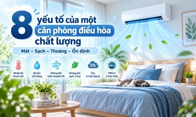 Một căn phòng điều hòa có chất lượng không khí tốt trông như thế nào?