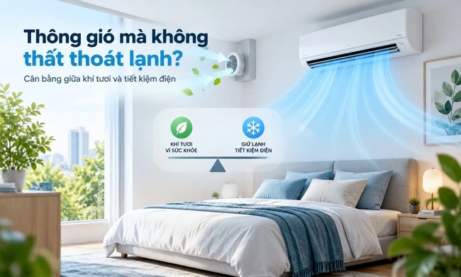 Phòng điều hòa cần thông gió như thế nào mà không thất thoát lạnh quá nhiều?