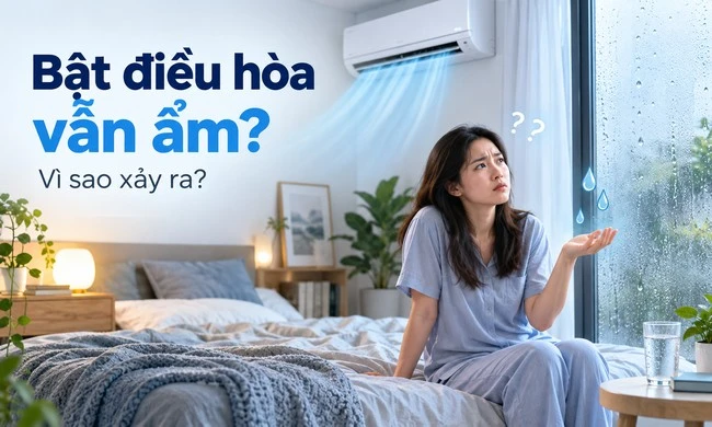 Vì sao có phòng bật điều hòa vẫn ẩm?