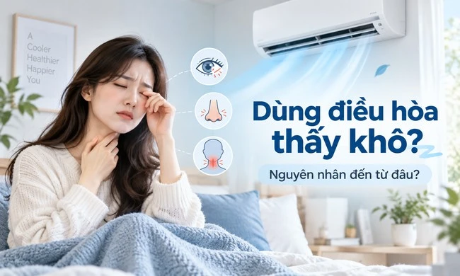Vì sao có người cảm thấy khô khi dùng điều hòa?