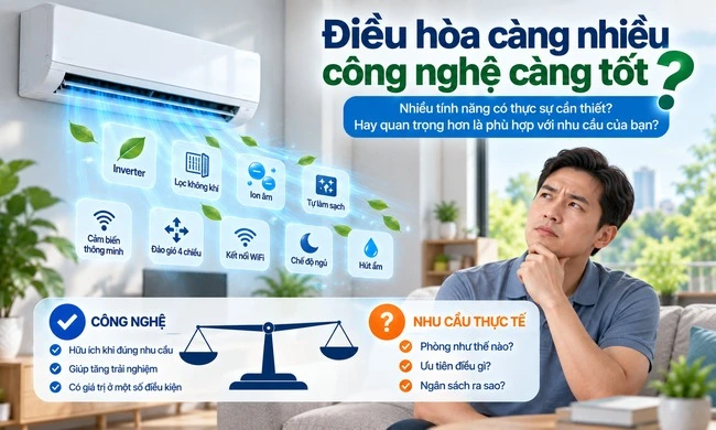 Điều hòa càng nhiều công nghệ càng tốt?