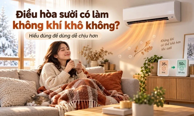 Điều hòa sưởi có làm không khí khô không?