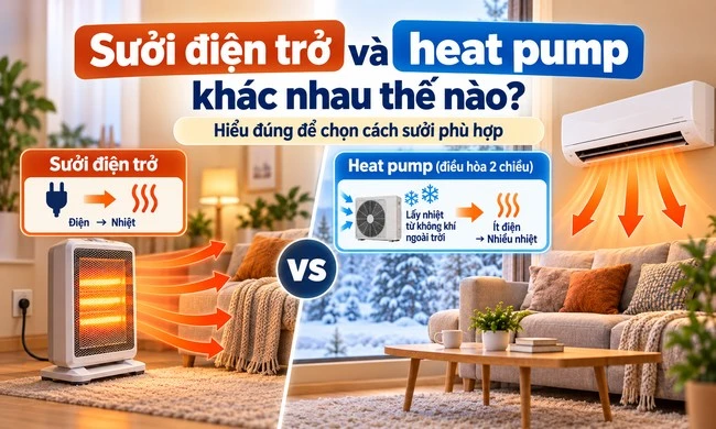 Công suất sưởi và công suất điện khác nhau thế nào?