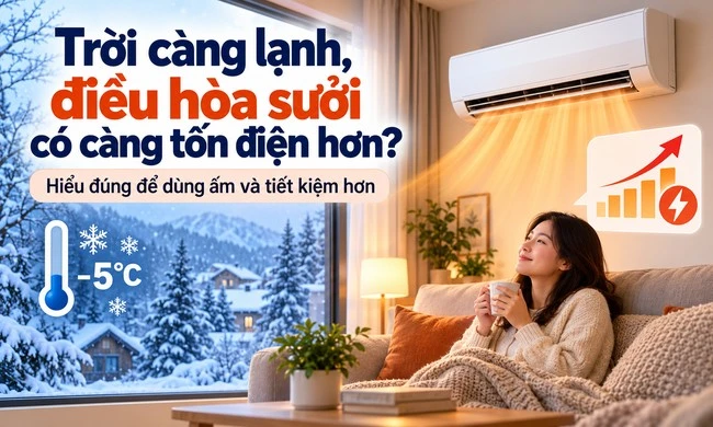 Trời càng lạnh, điều hòa sưởi có càng tốn điện không?