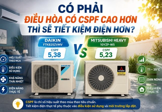 Có phải điều hòa có CSPF cao hơn thì sẽ tiết kiệm điện hơn?