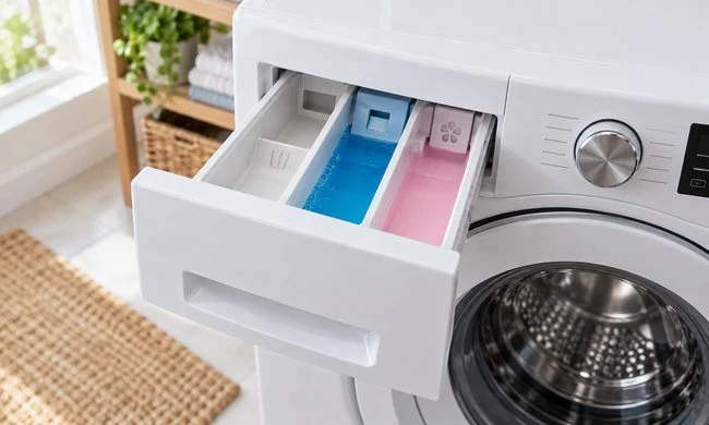 Ba ngăn chứa chất giặt tẩy trên máy giặt dùng để làm gì? Cách sử dụng đúng
