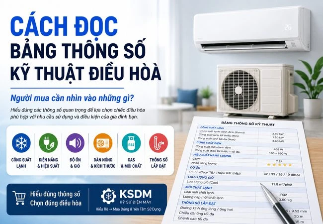 Cách đọc bảng thông số kỹ thuật điều hòa - Người mua cần nhìn vào những gì?