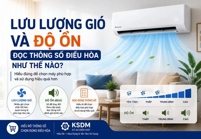 Đọc lưu lượng gió và độ ồn của điều hòa như thế nào?