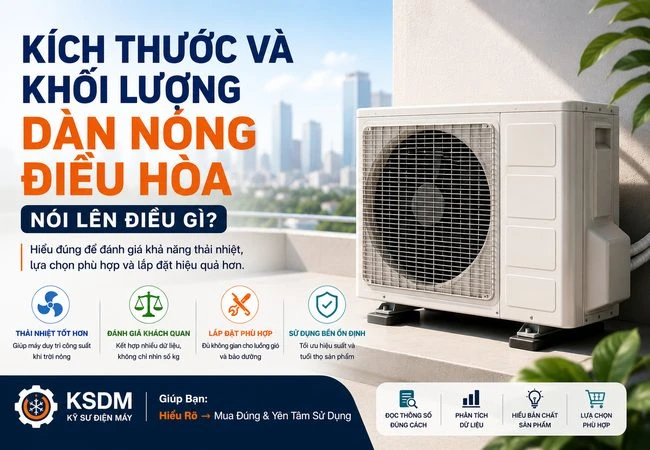 Kích thước và khối lượng dàn nóng điều hòa nói lên điều gì?