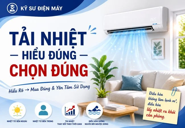 Tải nhiệt căn phòng là gì? Tại sao 2 phòng cùng diện tích lại có thể cần công suất điều hòa khác nhau?