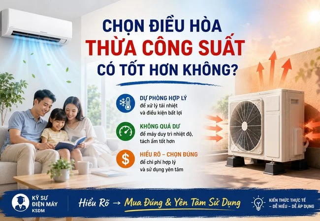 Chọn điều hòa thừa công suất có tốt hơn không?