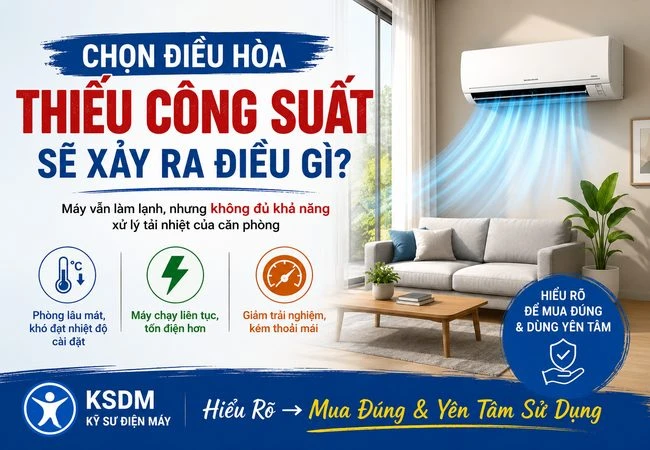 Chọn điều hòa thiếu công suất sẽ xảy ra điều gì?