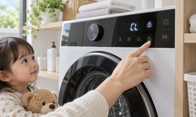 Máy giặt bị khóa trẻ em (Child Lock): Cách nhận biết và bật tắt đúng model