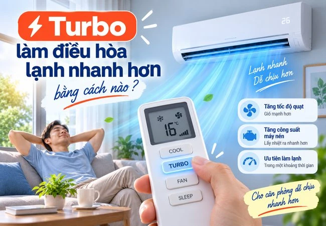 Powerful/Turbo làm điều hòa lạnh nhanh hơn bằng cách nào?