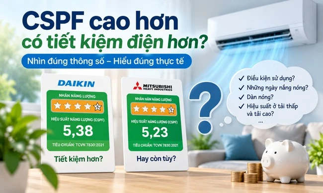 Có phải điều hòa có CSPF cao hơn thì sẽ tiết kiệm điện hơn?