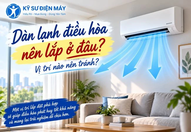 Dàn lạnh điều hoà nên lắp ở đâu? Vị trí nào nên tránh?