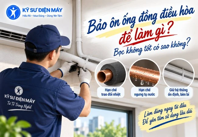 Bảo ôn ống đồng điều hoà để làm gì? Bọc không tốt có sao không?