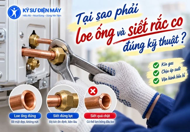 Tại sao phải loe ống và siết rắc co đúng kỹ thuật?