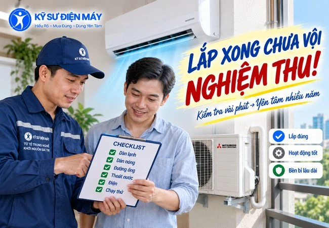 Lắp điều hoà đúng cách: Người tiêu dùng cần kiểm tra những gì trước khi nghiệm thu?