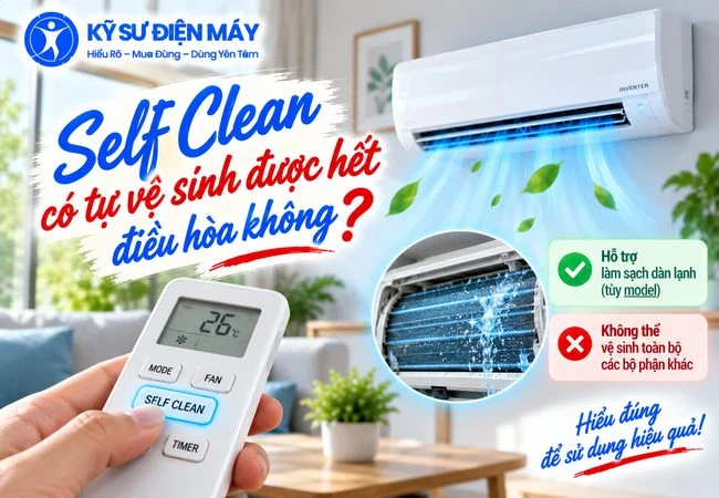 Self Clean/Tự làm sạch điều hòa để làm gì? Có thay được vệ sinh máy không?
