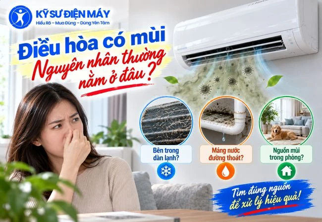 Điều hòa có mùi khó chịu: nguyên nhân thường nằm ở đâu và nên làm gì?