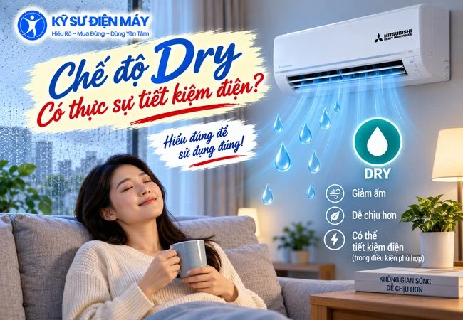 Chế độ Dry có thực sự tiết kiệm điện hơn Cool không?