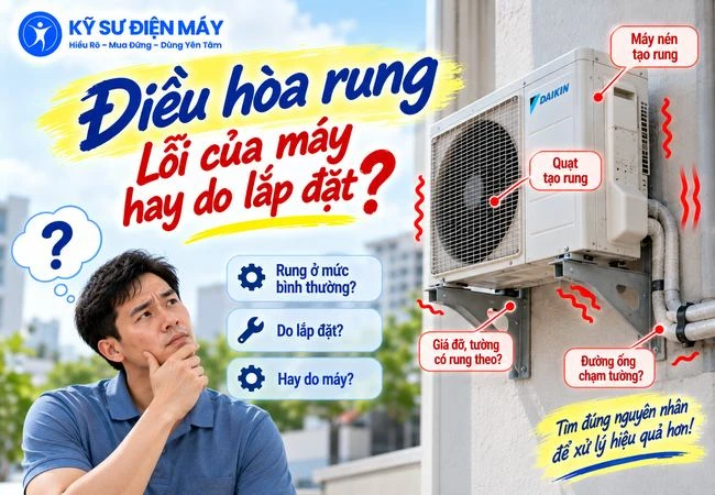 Điều hòa rung: Lỗi của máy hay do lắp đặt?