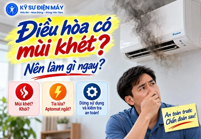 Điều hòa có mùi khét hoặc dấu hiệu bất thường về điện: Nên làm gì ngay?