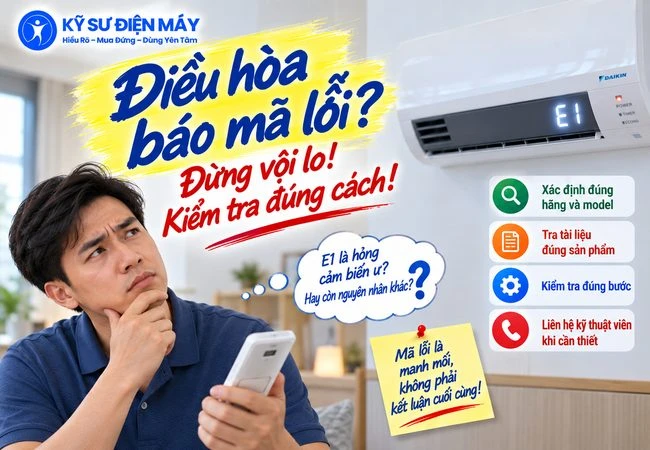 Điều hoà báo mã lỗi: Người dùng nên tự xử lý đến đâu?