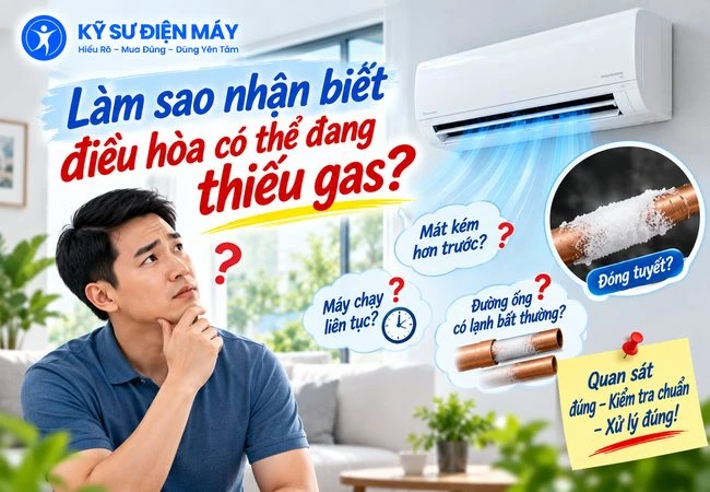 Làm sao nhận biết điều hòa có thể đang thiếu gas?
