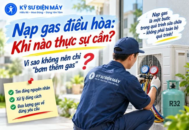 Nạp gas điều hòa: Khi nào thực sự cần và vì sao không nên chỉ “bơm thêm gas”?