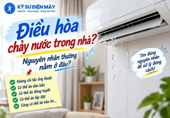 Điều hòa chảy nước trong nhà: Nguyên nhân thường nằm ở đâu?
