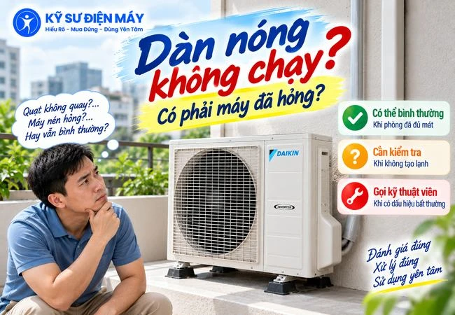 Dàn nóng điều hòa không chạy: Có phải máy đã hỏng?